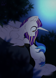 Size: 1596x2208 | Tagged: safe, artist:airfly-pony, rcf community, oc, oc only, oc:antique pony, oc:rainy, species:pony, ear fluff, looking at each other, male, shipping