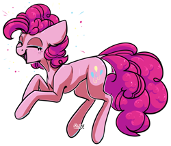 Size: 1900x1616 | Tagged: safe, artist:lrusu, character:pinkie pie, species:earth pony, species:pony, cute, diapinkes, eyes closed, female, freckles, mare, open mouth, simple background, solo, white background