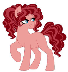 Size: 2750x2923 | Tagged: safe, artist:azure-art-wave, oc, oc:cherry cayenne pepper, parent:cheese sandwich, parent:pinkie pie, parents:cheesepie, species:earth pony, species:pony, female, mare, offspring, simple background, solo, transparent background