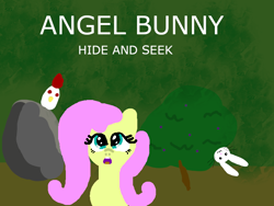 Size: 800x600 | Tagged: safe, artist:platinumdrop, character:angel bunny, character:fluttershy, species:cockatrice, angel bunny hide and seek, fan game, flash game, game, wip