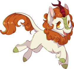 Size: 7577x7099 | Tagged: safe, artist:cutepencilcase, character:autumn blaze, species:kirin, cute, female, fluffy, leaping, simple background, smiling, solo, transparent background