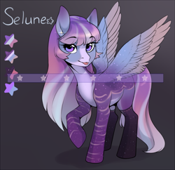 Size: 1091x1054 | Tagged: safe, artist:fensu-san, oc, oc only, oc:selune, species:pegasus, species:pony, adoptable, clothing, female, looking at you, mare, raised hoof, socks, solo, tongue out