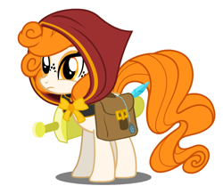 Size: 918x800 | Tagged: safe, artist:flash equestria photography, oc, oc only, oc:ginger ale, species:earth pony, species:pony, butt freckles, commission, earth pony oc, freckles, hood, saddle bag, solo, sword, weapon