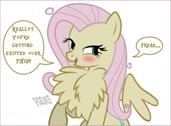 Size: 793x583 | Tagged: safe, artist:flash equestria photography, edit, character:fluttershy, character:mean fluttershy, species:pegasus, species:pony, episode:the mean 6, g4, my little pony: friendship is magic, behaving like a bird, chest fluff, clone, cute, female, fluffershy, flutterbitch, freak, impossibly large chest fluff, kinkshaming, mean shyabetes, pomf, shyabetes, single panel, solo