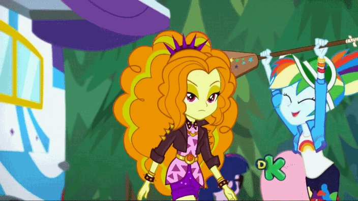Size: 704x396 | Tagged: safe, artist:cybersquirrel, edit, edited screencap, screencap, character:adagio dazzle, character:fluttershy, character:rainbow dash, character:twilight sparkle, character:twilight sparkle (scitwi), species:eqg human, equestria girls:sunset's backstage pass, g4, my little pony: equestria girls, my little pony:equestria girls, spoiler:eqg series (season 2), animated, animation error, clothing, female, geode of super speed, gif, magical geodes, shorts, spanking