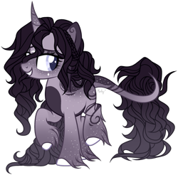Size: 901x887 | Tagged: safe, artist:mintoria, base used, oc, oc:astral abyss, species:pony, species:unicorn, curved horn, female, horn, mare, simple background, solo, transparent background, unshorn fetlocks