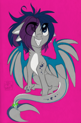 Size: 2308x3500 | Tagged: safe, artist:airfly-pony, rcf community, oc, oc only, oc:nightsong, species:pony, universe elepatrium, cute, elepatrium, eye clipping through hair, female, kalharia, kalharia's wings, smiling, solo