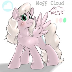 Size: 1485x1485 | Tagged: safe, artist:kurogewapony, oc, oc only, oc:moff cloud, species:pegasus, species:pony, female, looking at you, simple background, solo, white background