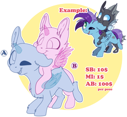 Size: 5172x4788 | Tagged: safe, artist:cutepencilcase, oc, species:pegasus, species:pony, commission, cute, ear bite, one eye closed, smiling, your character here