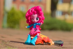Size: 6016x4012 | Tagged: safe, artist:artofmagicpoland, character:pinkie pie, character:sunset shimmer, my little pony:equestria girls, doll, equestria girls minis, female, irl, photo, shimmer on, sitting, toy