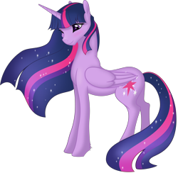 Size: 5000x4871 | Tagged: safe, artist:bri-sta, artist:negatif22, character:twilight sparkle, character:twilight sparkle (alicorn), species:alicorn, species:pony, episode:the last problem, g4, my little pony: friendship is magic, absurd resolution, constellation, ethereal mane, female, mare, older, older twilight, princess twilight 2.0, simple background, solo, transparent background