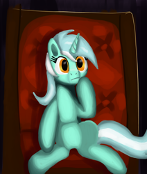 Size: 1024x1205 | Tagged: safe, artist:platinumdrop, character:lyra heartstrings, species:pony, species:unicorn, female, solo, thinking