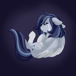 Size: 1024x1024 | Tagged: safe, artist:azure-art-wave, oc, oc:azure, species:pegasus, species:pony, crying, female, mare, solo, vent art