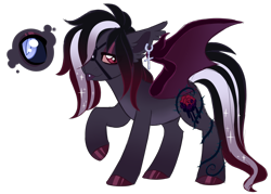 Size: 900x645 | Tagged: safe, artist:azure-art-wave, oc, oc:hades, species:bat pony, species:pony, ear piercing, earring, female, jewelry, mare, piercing, simple background, solo, transparent background