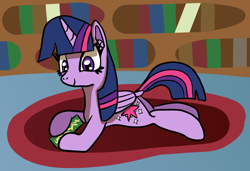 Size: 1280x874 | Tagged: safe, artist:platinumdrop, character:twilight sparkle, character:twilight sparkle (alicorn), species:alicorn, species:pony, book, dock, female, mare, solo, that pony sure does love books