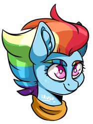 Size: 1198x1604 | Tagged: safe, artist:lrusu, character:rainbow dash, species:pony, episode:the last problem, g4, my little pony: friendship is magic, bust, female, mare, older, older rainbow dash, solo, white background
