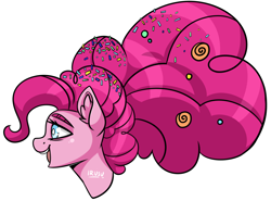 Size: 2660x1971 | Tagged: safe, artist:lrusu, character:pinkie pie, species:earth pony, species:pony, episode:the last problem, g4, my little pony: friendship is magic, bust, female, mare, older, older pinkie pie, open mouth, simple background, solo, white background