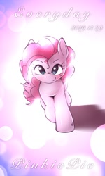Size: 920x1536 | Tagged: safe, artist:kurogewapony, character:pinkie pie, species:earth pony, species:pony, bokeh, cute, diapinkes, female, looking at you, mare, smiling, solo