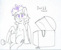 Size: 1154x948 | Tagged: safe, artist:fluffyxai, character:rainbow dash, species:pegasus, species:pony, inktober, accessory, alternate hairstyle, chest, chest fluff, crown, enchantment, female, glow, glowing eyes, hypnovember 2019, inktober 2019, jewelry, lineart, mare, mind control, regalia, sitting, smiling, solo, traditional art