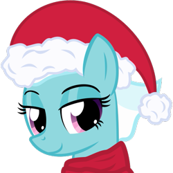 Size: 531x531 | Tagged: safe, artist:the smiling pony, character:fleetfoot, species:pegasus, species:pony, .svg available, christmas, clothing, female, hat, holiday, lidded eyes, mare, santa hat, scarf, simple background, smiling, solo, svg, transparent background, vector