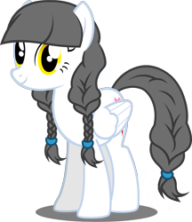 Size: 2100x2425 | Tagged: safe, artist:flash equestria photography, oc, oc only, oc:caring hearts, species:pegasus, species:pony, 2020 community collab, derpibooru community collaboration, braid, simple background, solo, transparent background, vector, wings