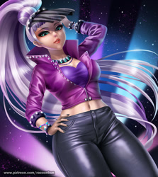 Size: 900x1010 | Tagged: safe, artist:racoonsan, character:coloratura, character:countess coloratura, species:human, beautiful, belly button, bracelet, breasts, busty coloratura, cleavage, female, hand on hip, humanized, jewelry, looking at you, midriff, nail polish, necklace, solo
