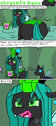 Size: 800x1800 | Tagged: safe, artist:eternaljonathan, character:queen chrysalis, species:changeling, bugbutt, butt, changeling feeding, changeling queen, comic, digital art, female, food, huge butt, ice cream, jiggle, just as planned, large butt, levitation, magic, messy eating, plot, telekinesis, the ass was fat, weight gain
