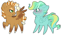 Size: 1024x589 | Tagged: safe, artist:azure-art-wave, oc, oc only, oc:cinnamon spice, parent:cherry jubilee, parent:spitfire, species:pegasus, species:pony, blushing, chibi, magical lesbian spawn, male, offspring, parents:cherryfire, simple background, stallion, transparent background, wing hands, wings