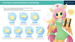 Size: 1920x1080 | Tagged: safe, artist:howxu, character:fluttershy, species:anthro, alternate hairstyle, clothing, coronavirus, covid-19, cute, ear fluff, flutternurse, hand, hand washing, hat, nurse hat, nurse outfit, patreon, patreon logo, public service announcement, rules, shyabetes, washing
