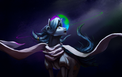 Size: 3407x2162 | Tagged: safe, artist:kiwwsplash, oc, oc only, oc:starley orlin, species:pony, species:unicorn, clothing, cute, earth, female, horn, looking up, mare, open mouth, planet, scarf, solo, space, surprised, unicorn oc