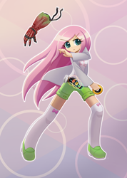 Size: 1000x1407 | Tagged: safe, artist:howxu, character:fluttershy, species:human, ankh (kamen rider ooo), badass, clothing, commission, digital art, female, flutterbadass, henshin, humanized, kamen rider, kamen rider ooo, solo