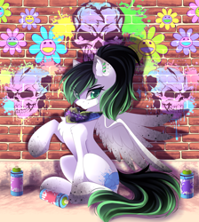 Size: 3982x4444 | Tagged: safe, artist:airiniblock, oc, oc only, species:pegasus, species:pony, chest fluff, ear fluff, fluffy, solo, spray paint
