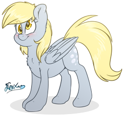 Size: 3000x2800 | Tagged: safe, artist:fluffyxai, character:derpy hooves, species:pegasus, species:pony, cute, derpabetes, female, mare, simple background, smiling, solo, standing, transparent background