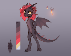 Size: 1181x923 | Tagged: safe, artist:vincher, oc, oc:vincher, species:dragon, female, glowing tongue, pale belly, paws, reference sheet, solo, underpaw