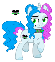 Size: 624x710 | Tagged: safe, artist:mintoria, oc, oc:niome, species:pony, species:unicorn, choker, female, mare, simple background, solo, spiked choker, transparent background