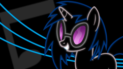 Size: 1920x1080 | Tagged: safe, artist:ofput, artist:rdbrony16, artist:the smiling pony, edit, character:dj pon-3, character:vinyl scratch, species:pony, species:unicorn, cutie mark, cutie mark background, female, mare, neon, outline, smiling, solo, sunglasses, wallpaper, wallpaper edit