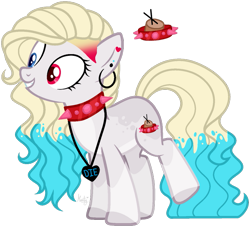 Size: 633x574 | Tagged: safe, artist:mintoria, oc, oc:neon gore, species:earth pony, species:pony, choker, female, mare, simple background, solo, spiked choker, transparent background