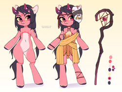 Size: 1000x760 | Tagged: safe, artist:yukomaussi, oc, species:anthro, species:pony, adoptable, auction, demon, reference sheet