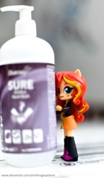 Size: 1024x1737 | Tagged: safe, artist:artofmagicpoland, character:sunset shimmer, my little pony:equestria girls, coronavirus, covid-19, doll, equestria girls minis, female, photo, solo, toy, wash your hands