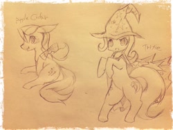 Size: 2592x1936 | Tagged: safe, artist:kolshica, character:trixie, apple cider (drink), cape, clothing, cute, hat, traditional art, trixie's cape, trixie's hat