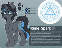 Size: 4500x3500 | Tagged: safe, artist:fluffyxai, oc, oc only, oc:rune spark, reference sheet