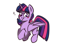Size: 1591x1223 | Tagged: safe, artist:lrusu, part of a set, character:twilight sparkle, character:twilight sparkle (alicorn), species:alicorn, species:pony, g4, blush sticker, blushing, female, looking at you, mare, simple background, solo, white background