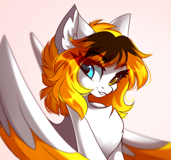 Size: 3250x3040 | Tagged: safe, artist:airiniblock, rcf community, oc, oc only, species:pegasus, species:pony, g4, chest fluff, commission, ear fluff, heterochromia, looking at you