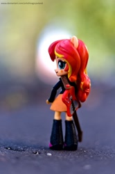 Size: 1024x1544 | Tagged: safe, artist:artofmagicpoland, character:sunset shimmer, species:eqg human, g4, my little pony:equestria girls, doll, equestria girls minis, female, guitar, musical instrument, photo, solo, sunset shimmer day, toy, watermark