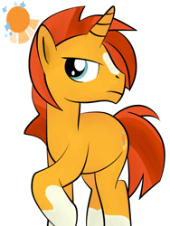 Size: 960x1280 | Tagged: safe, artist:berrypunchrules, character:sunburst, species:pony, species:unicorn, episode:the cutie re-mark, backwards cutie mark, male, older, raised hoof, simple background, solo, stallion, white background