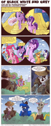 Size: 1006x2439 | Tagged: safe, artist:saturdaymorningproj, character:applejack, character:discord, character:fluttershy, character:pinkie pie, character:princess luna, character:rainbow dash, character:rarity, character:starlight glimmer, character:twilight sparkle, character:twilight sparkle (alicorn), species:alicorn, species:pony, binoculars, comic, crossover, dialogue, female, mane six, mare, rorschach, speech bubble, watchmen