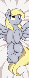 Size: 398x1067 | Tagged: safe, artist:theparagon, character:derpy hooves, species:pegasus, species:pony, cute, female, mare, on back, solo