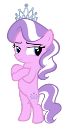 Size: 3400x6661 | Tagged: safe, artist:kuren247, character:diamond tiara, species:pony, bipedal, crossed arms, crossed hooves, female, simple background, smug, solo, transparent background, vector