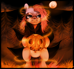 Size: 1286x1200 | Tagged: safe, artist:imalou, character:pinkamena diane pie, character:pinkie pie, costume, halloween, holiday, jack-o-lantern, pumpkin