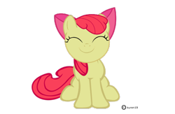 Size: 900x588 | Tagged: safe, artist:kuren247, character:apple bloom, cute, dawwww, happy, simple background, sitting, smiling, transparent background, vector